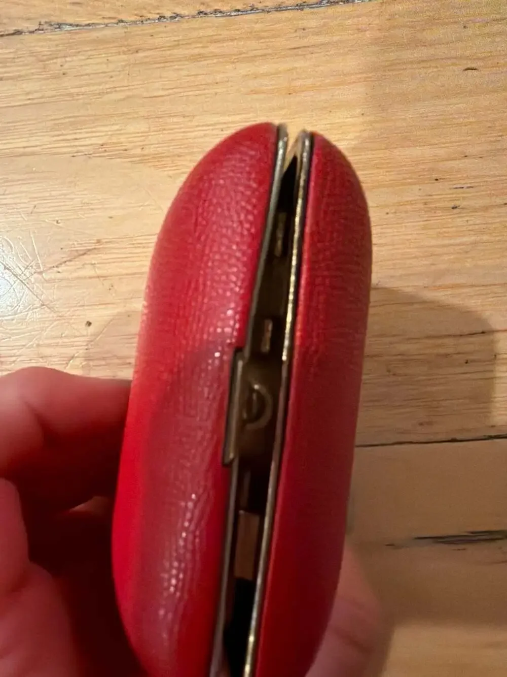 Vintage Phinney-Walker Travel Alarm Clock with Red Leather Folding Case‎